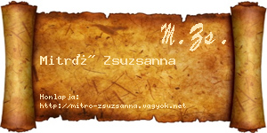 Mitró Zsuzsanna névjegykártya